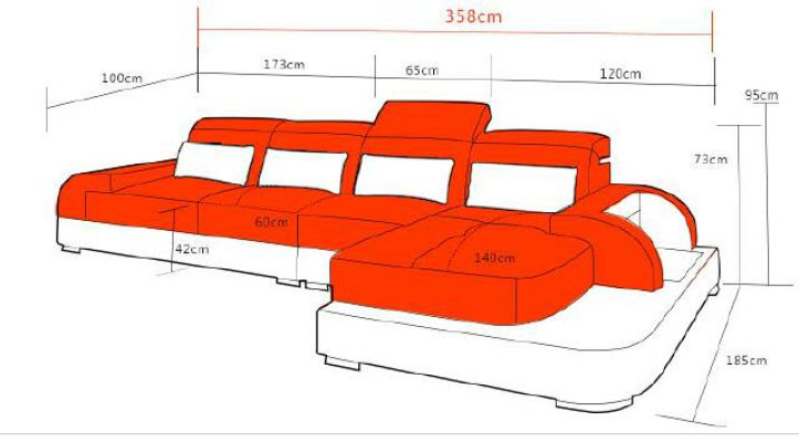Wohnlandschaft Ecksofa Sofa Couch Ecksofa Polster Eck Garnitur Leder Couchen