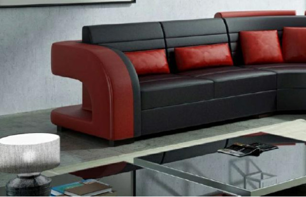 LEDERSOFA Design WOHNLANDSCHAFT COUCH GARNITUR POLSTERECKE ECKCOUCH SOFA Bergamo