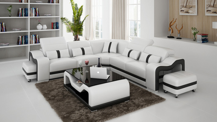 Ledersofa Couch Wohnlandschaft Ecksofa Sofa Eck Modern Design Garnitur