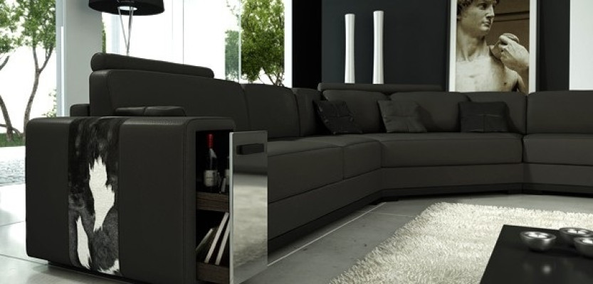 Ledersofa Ecksofa Sofa Couch Polster Designer Eckgarnitur Wohnlandschaft LimaS