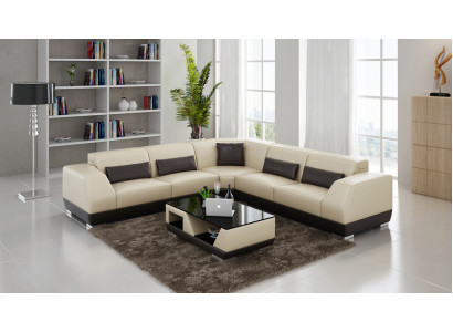 Ledersofa Couch Wohnlandschaft Sofa Ecksofa Eck Garnitur Modern Design