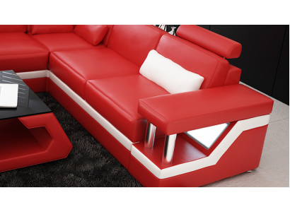 Ledersofa Couch Wohnlandschaft Eck Modern Dekor Ecksofa Design Garnitur