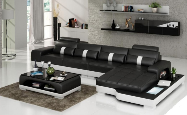 Designer Sofa Couch Polster Ledersofa Ecksofa L Form Sofas Couchen Neuer W/S
