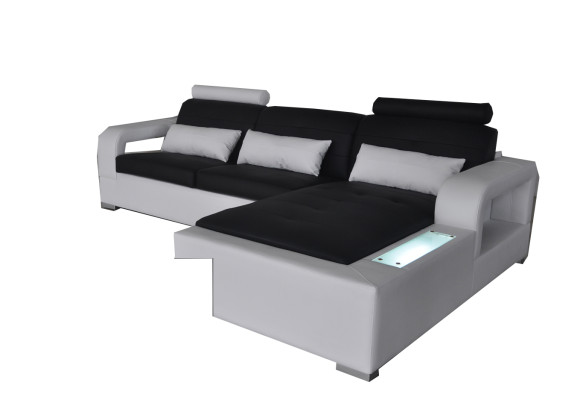 Ledersofa Couch Wohnlandschaft Eck Garnitur Design Modern Sofa Deko L-Form
