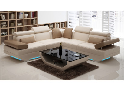 Ledersofa Sofa Couch Wohnlandschaft Ecksofa Garnitur Design Modern Sofa K5009B