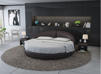 Rundbett Design Bett Polsterbett Designerbett Polster Round XXL Luxus King Size