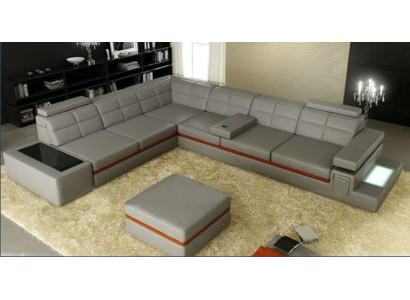 Ledersofa Couch Wohnlandschaft Ecksofa Eck Garnitur Design Modern Sofa B2011