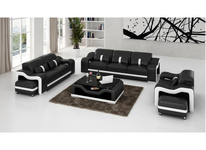 Design Sofagarnitur Couch Polster Sofas Leder Modern 3+1 Sitzer Komplett Set Neu
