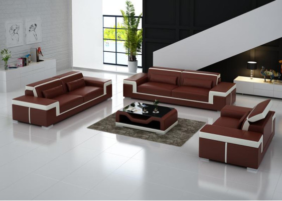 Design Leder Sofa Couch Polster Sofas Couchen Dreisitzer 3er Wohnzimmer Sitz Neu