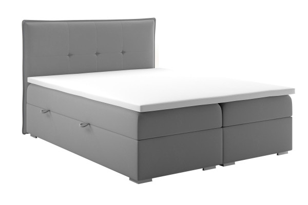 Boxspring Bett Hotel Doppel Textil Grau Luxus Betten Polster Bettkasten Funktion