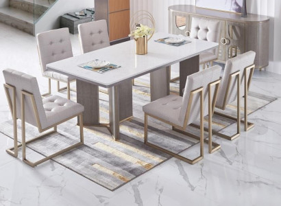 Tisch Set Garnitur Esstisch 6 Stühle Luxus Stil Möbel 8tlg Stuhl Gruppe