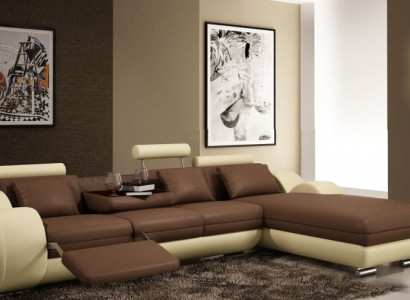 Patentiertes Design Ecksofa Sofa Couch Polster Leder Ecke BERLIN2 Wohnlandschaft