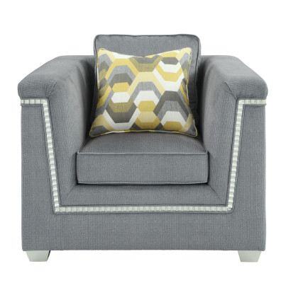 Sofagarnitur 3+1 Grau Wohnzimmer Textil Polstermöbel Modernes Sofa