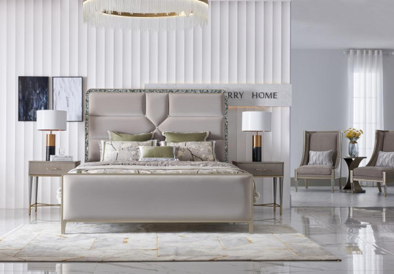 Luxus Bett Schlafzimmer Möbel 2x Nachttisch Set Betten dubai hotel 3tlg
