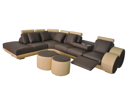 XXL Couch Big Eck Sofa Leder Eck Garnitur Ecke Landschaft Polster L Form