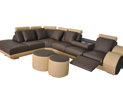XXL Couch Big Eck Sofa Leder Eck Garnitur Ecke Landschaft Polster L Form