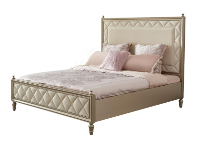 Klassisches Bett Doppelbett Desginer Leder Hotel Polster Betten Textil Ehe