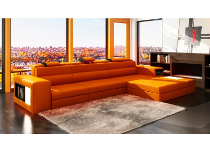 Ledersofa Couch Wohnlandschaft Ecksofa Eck Garnitur Design Modern Sofa B2006B