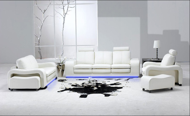Ledersofa Couch Wohnlandschaft Garnitur Design Modern 3+2+1 Sitzer Sofa A1112