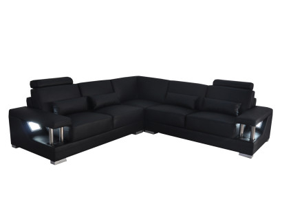Ledersofa Couch Wohnlandschaft Eck Deko Garnitur Design Modern Sofa L-Form