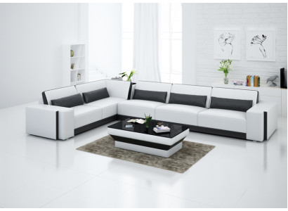 Ledersofa Couch Wohnlandschaft Eck Modern Ecksofa Design Garnitur Sofa