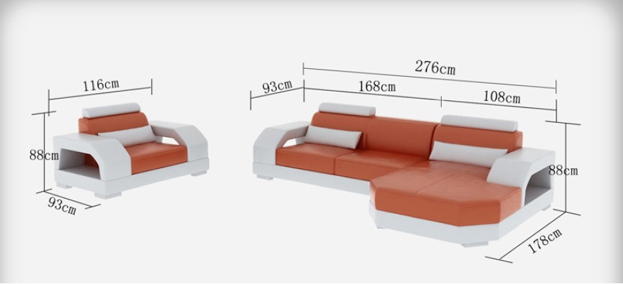 Ledersofa Couch Wohnlandschaft Ecksofa + Sessel Garnitur Design Modern LED USB