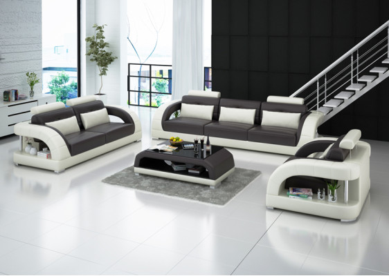 Ledersofa Couch Wohnlandschaft 3+2+1 Sitzer Garnitur Sofagarnitur Sofa G8012D