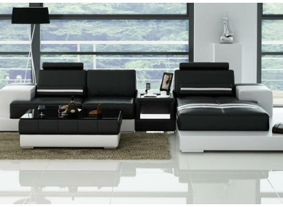 Ledersofa Ecksofa Sofa Couch Design Sitz Polster Garnitur Wohnlandschaft 2725B