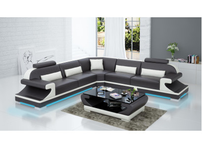 Ledersofa Couch Wohnlandschaft Modern Eck Ecksofa Sofa Design Garnitur