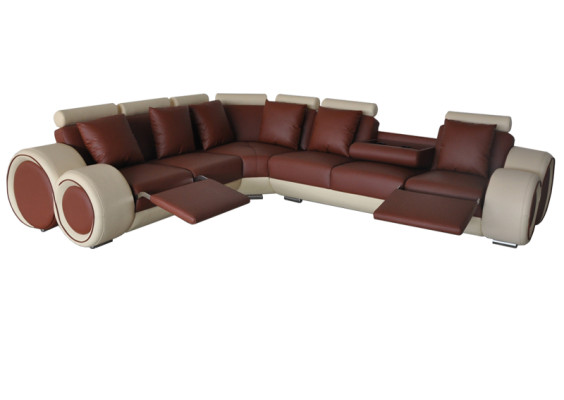 Ledersofa Couch Wohnlandschaft Ecksofa Eck Garnitur Design Modern Sofa A1163