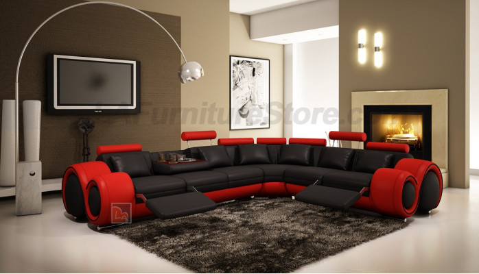 Ledersofa Couch Wohnlandschaft Ecksofa Eck Garnitur Design Modern Sofa A1163