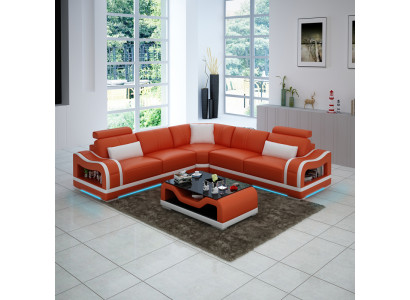 Ledersofa Sofa Couch Wohnlandschaft Ecksofa Eck Modern Design Garnitur