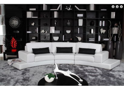 Ledersofa mit USB Wohnlandschaft Ecksofa Eck Garnitur Design Modern Sofa A1130