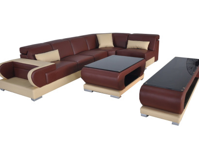Stilvoll und komfortabel Unser Designer-L-förmiges Leder Ecksofa 