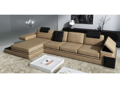 Moderne Wohnzimmer Design Couch Textil Stoff Sofa Polster Eck Garnitur LED + USB