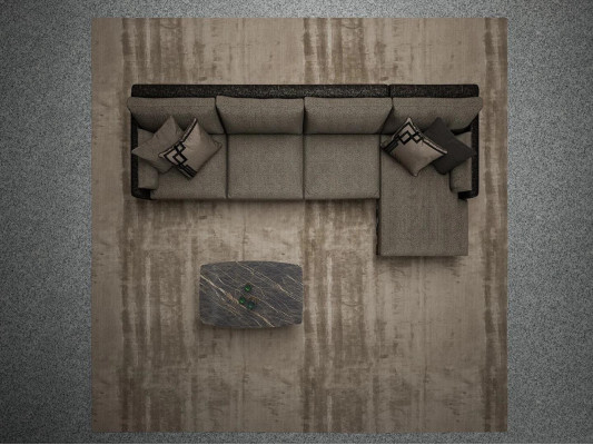 Designer Braun Sofa Couch L-Form Luxus Polstermöbel Wohnzimmer Couchtisch