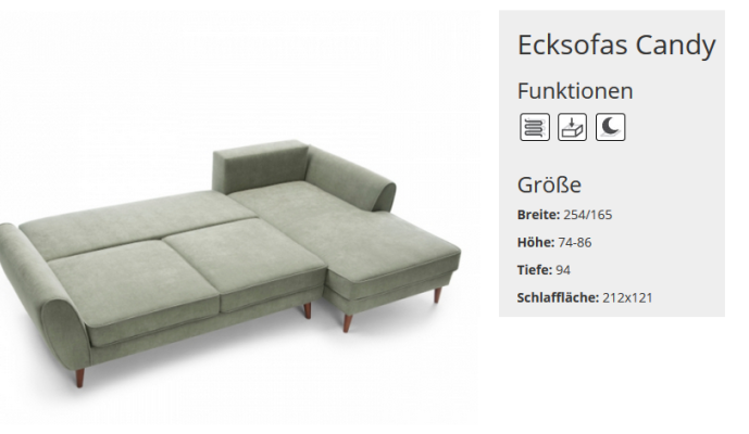 Design Schlafsofa Couch Sofa Polster Wohnzimmer Ecksofa Textl Stoff