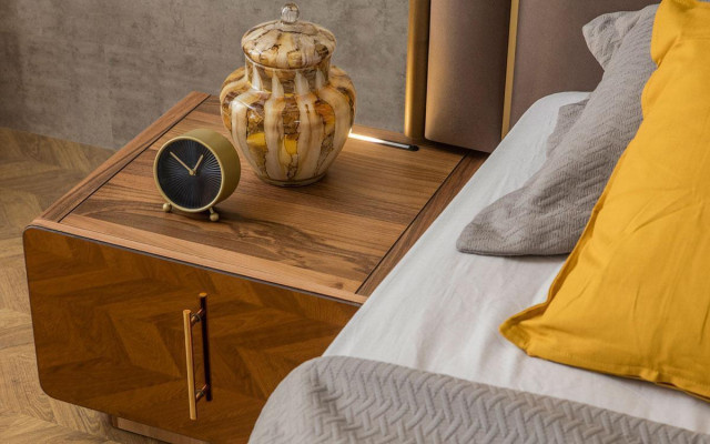 Modern Schlafzimmer Set Bett + 2x Nachttische Design Möbel Neu 3 tlg.