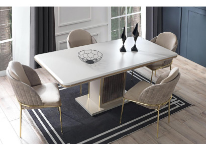 Luxus Esszimmer Set Esstisch 6x Stühle 7 tlg Modern Tisch Essgruppe