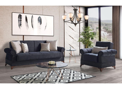 Sofagarnitur 3+1 Sitzer Textil Modern Komplett Sessel Sofa 3 Sitzer Luxus Relax
