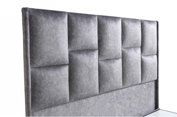 Bett Design Betten Luxus Beige Polster Schlafzimmer Möbel Silber 160x200