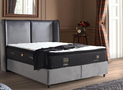 Bett Design Betten Luxus Boxspring Polster Schlafzimmer Möbel Neu Modern Silber