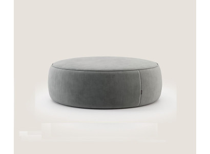 Runder Grauer Sitzhocker Luxus Pouf Schlafzimmer Möbel Beistellhocker