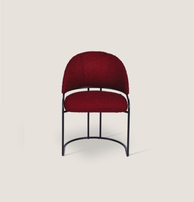 Roter Designer Stuhl Polster Einsitzer Textil Esszimmer Luxus Stühle
