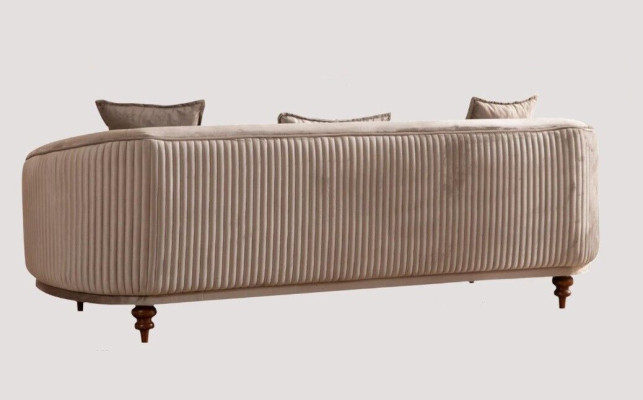 Sofa Couch Samt Polster Sitz 321 Sitzer Garnitur Design Holz Sofas Neu