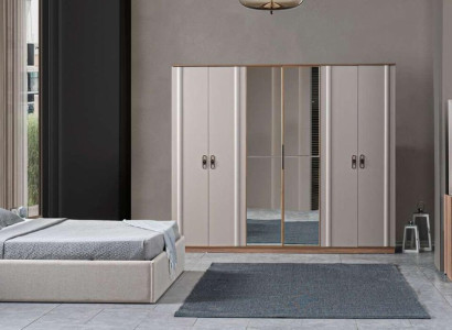 Bett 2x Nachttische 5tlg. Schlafzimmer Doppelbett Design Möbel Neu Set