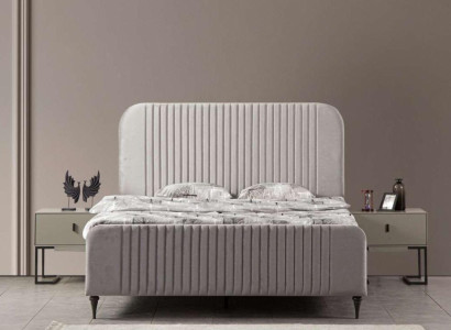 Bett 2x Nachttische 3 tlg. Schlafzimmer Garnitur Design Luxus Modern