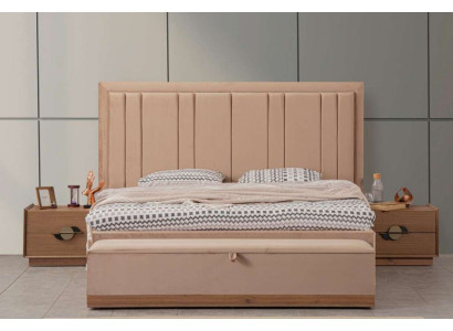 Schlafzimmer Bett 180x200 2x Nachttische 3tlg.Set Luxus Modern