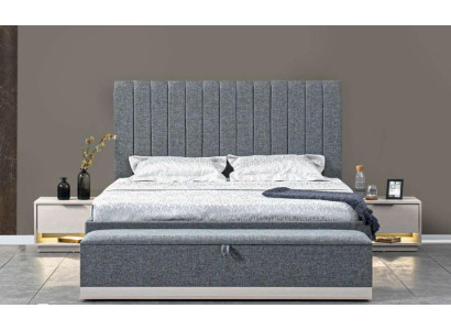 Bett Textil 2x Nachttische 3tlg. Schlafzimmer Set Möbel Modern Luxus