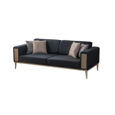 Modernes Set aus hochwertigen grauen Wohnzimmermöbeln neu